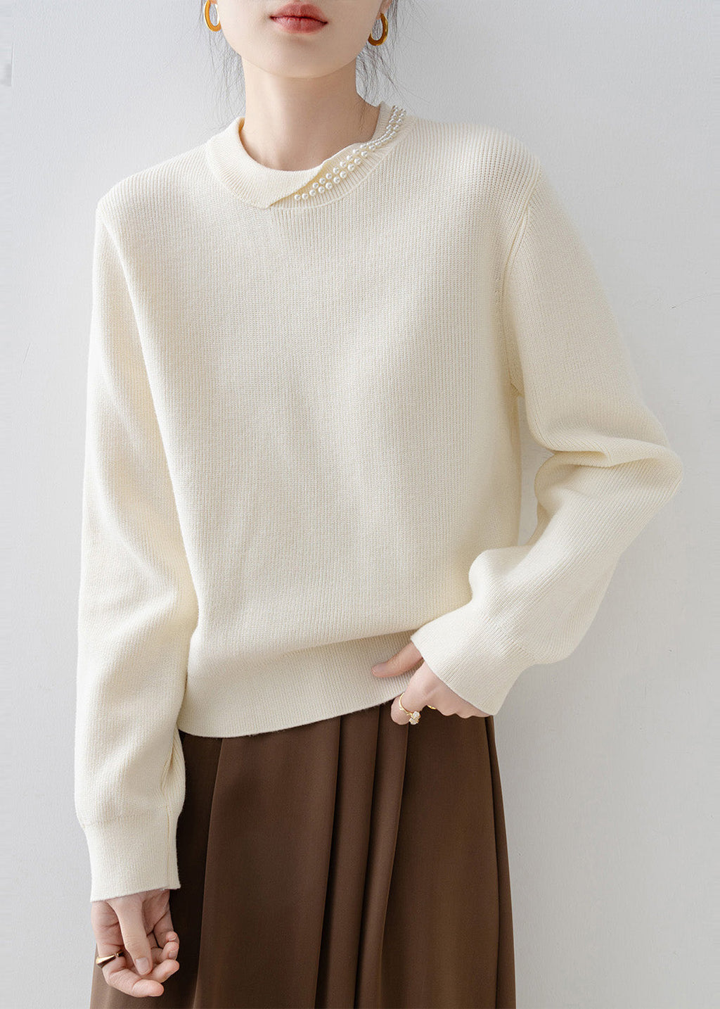 A Vintage Style Sweater with Delicate Timeless Details