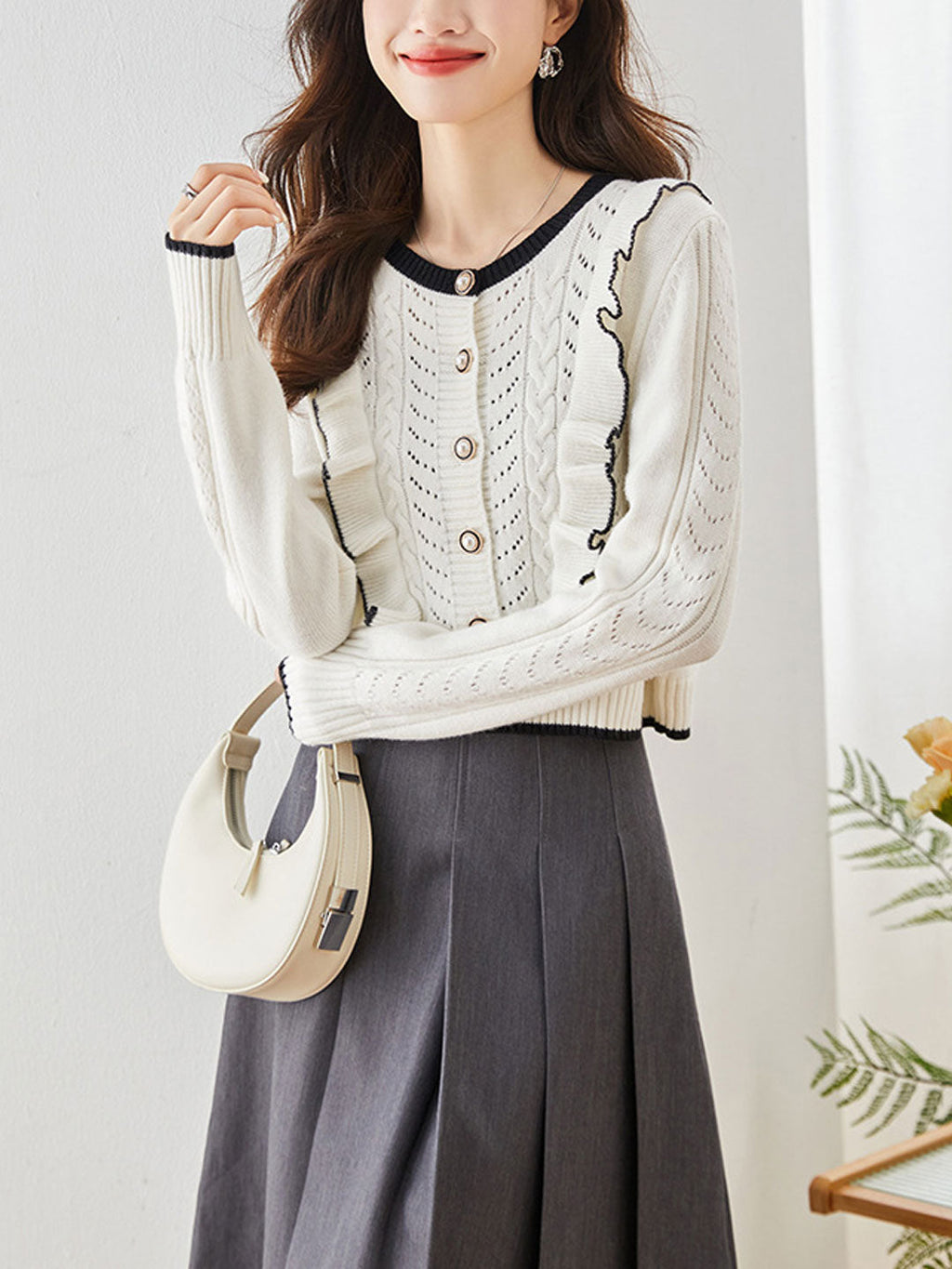 A Vintage Style Cardigan with Delicate Timeless Details