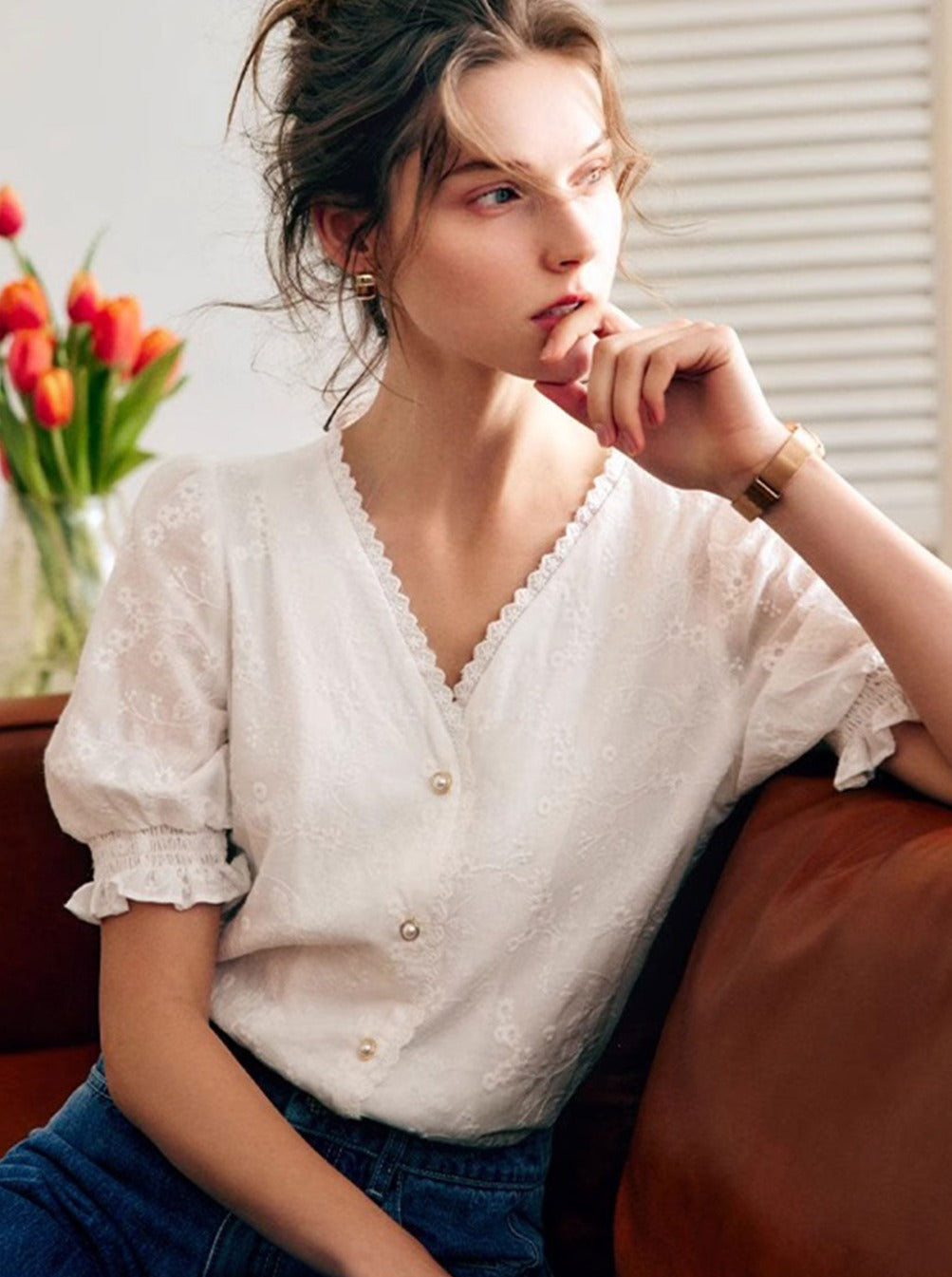 Classic Vintage Blouse with a Flattering Fit
