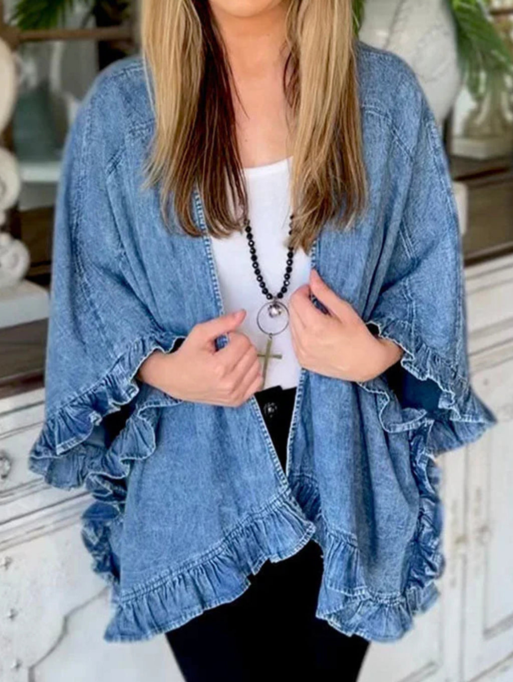 Denim Blue Lotus Edge