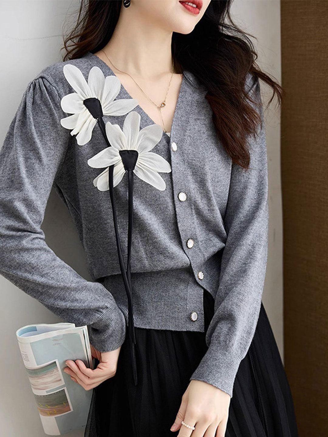 A Vintage Style Cardigan with Delicate Timeless Details
