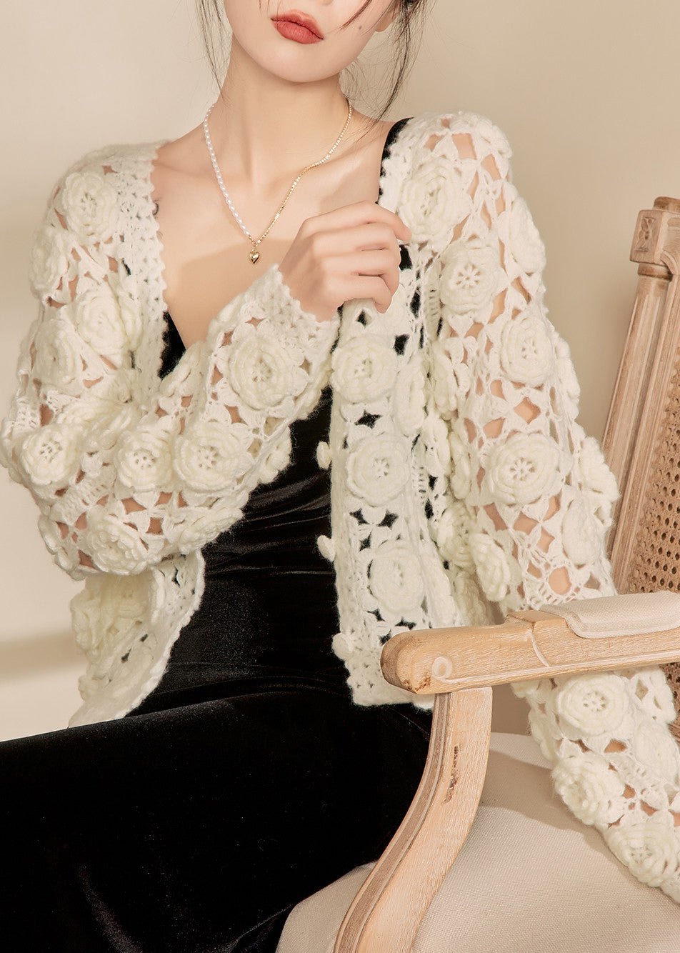 A Vintage Style Cardigan with Delicate Timeless Details