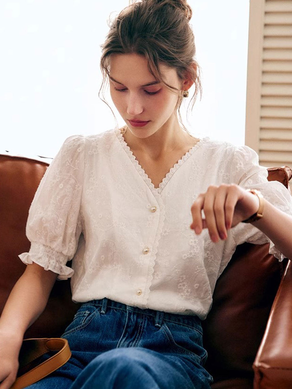 Classic Vintage Blouse with a Flattering Fit
