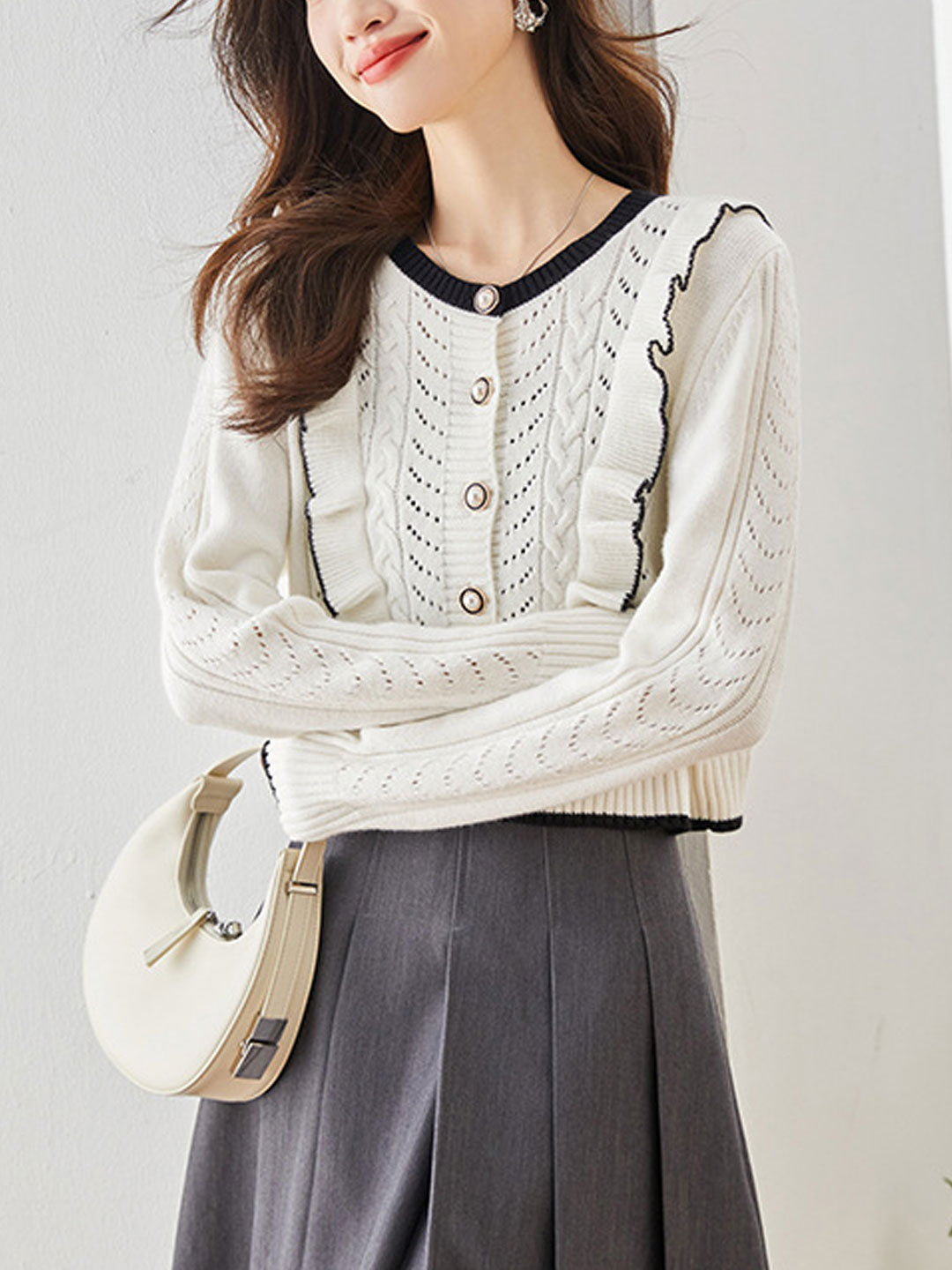 A Vintage Style Cardigan with Delicate Timeless Details