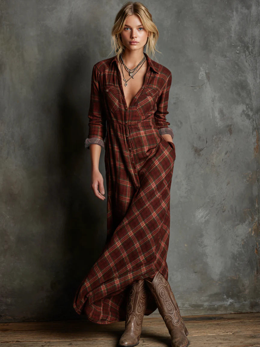 Red brown plaid