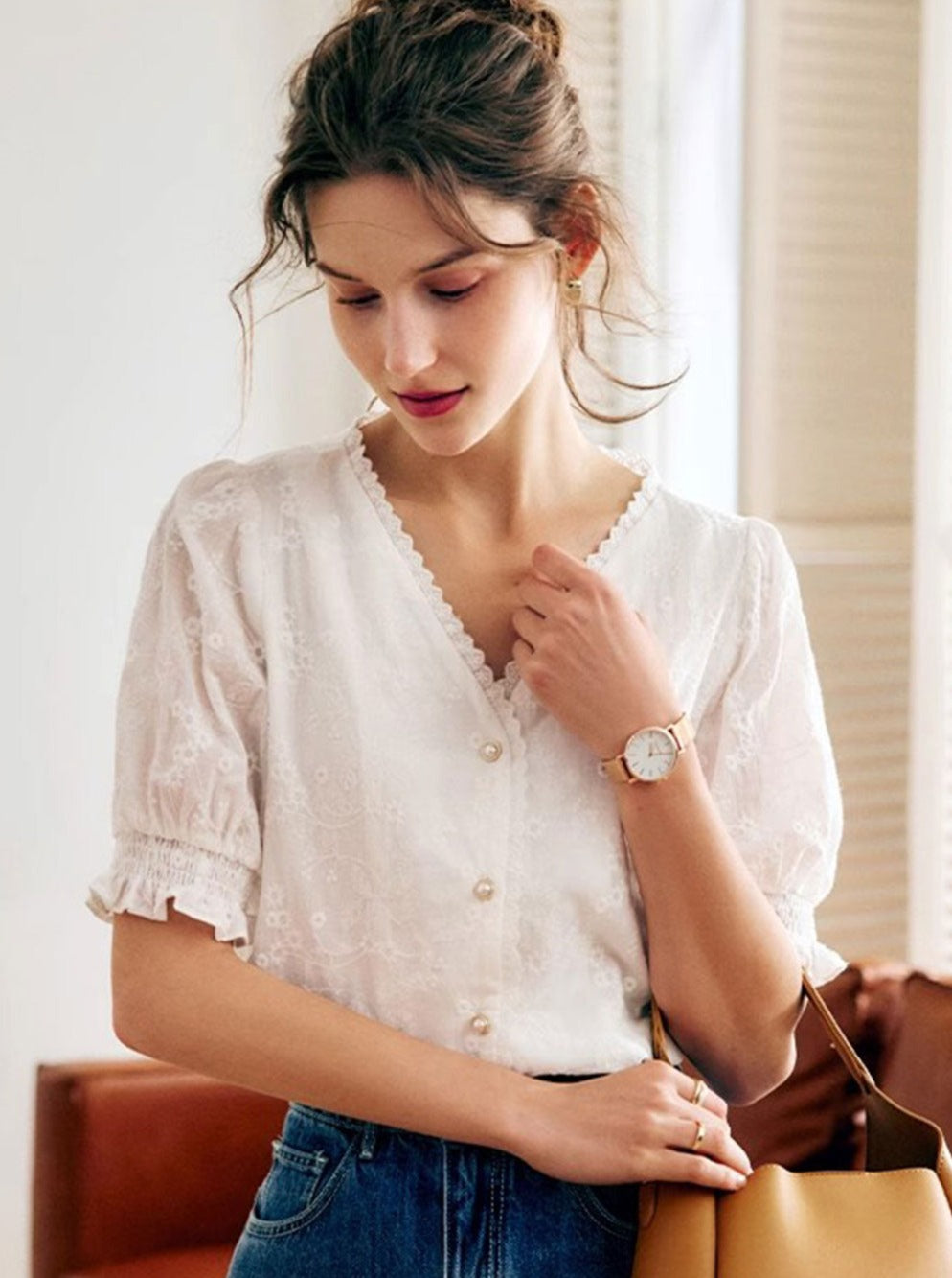 Classic Vintage Blouse with a Flattering Fit