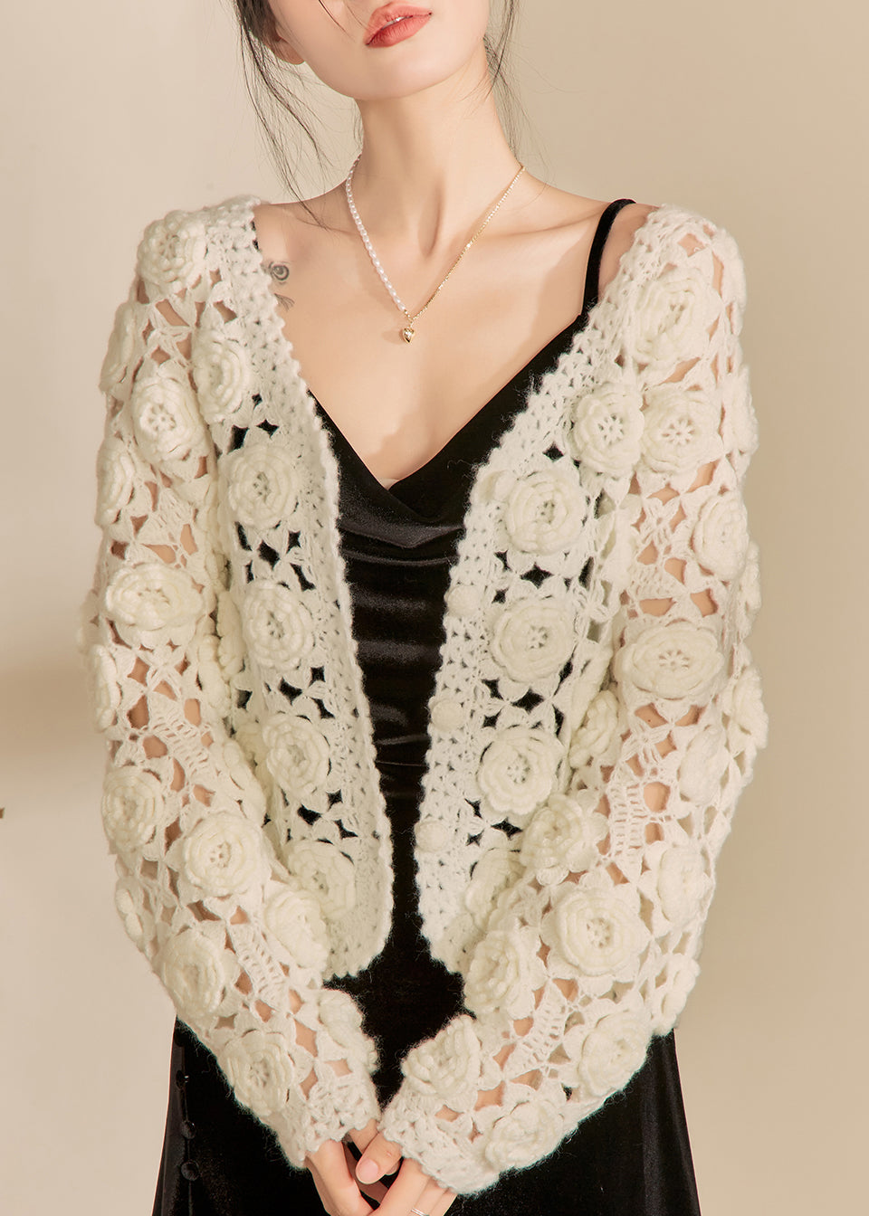 A Vintage Style Cardigan with Delicate Timeless Details