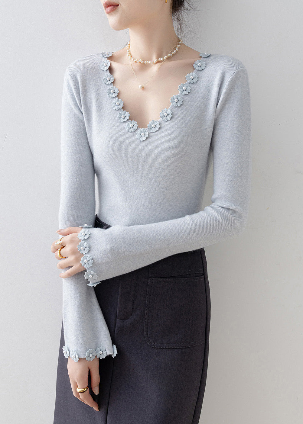 A Vintage Style Sweater with Delicate Timeless Details