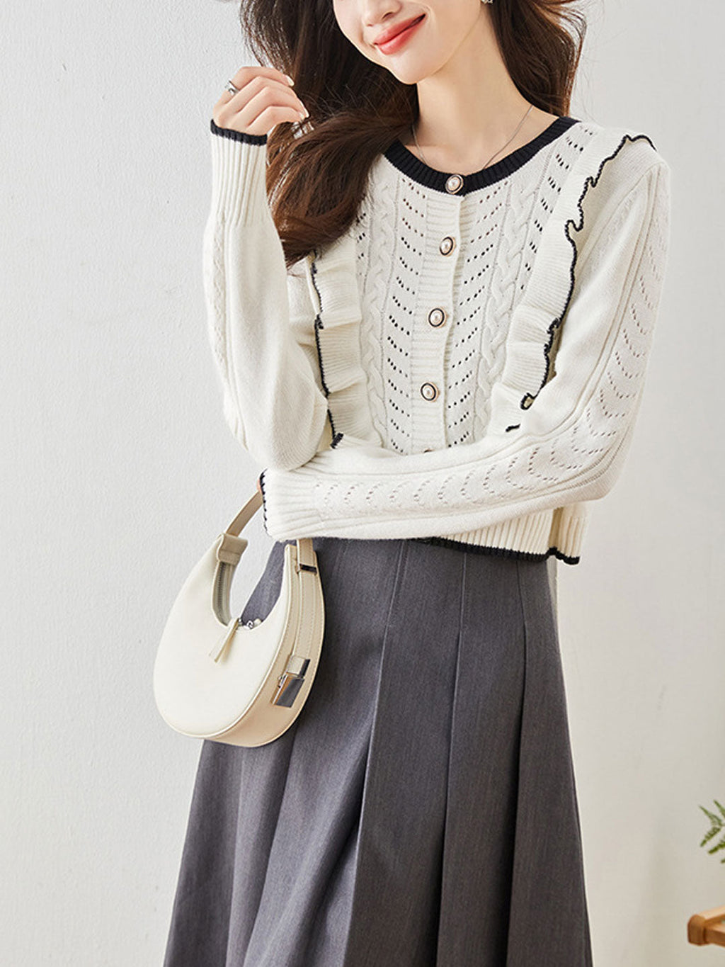 A Vintage Style Cardigan with Delicate Timeless Details
