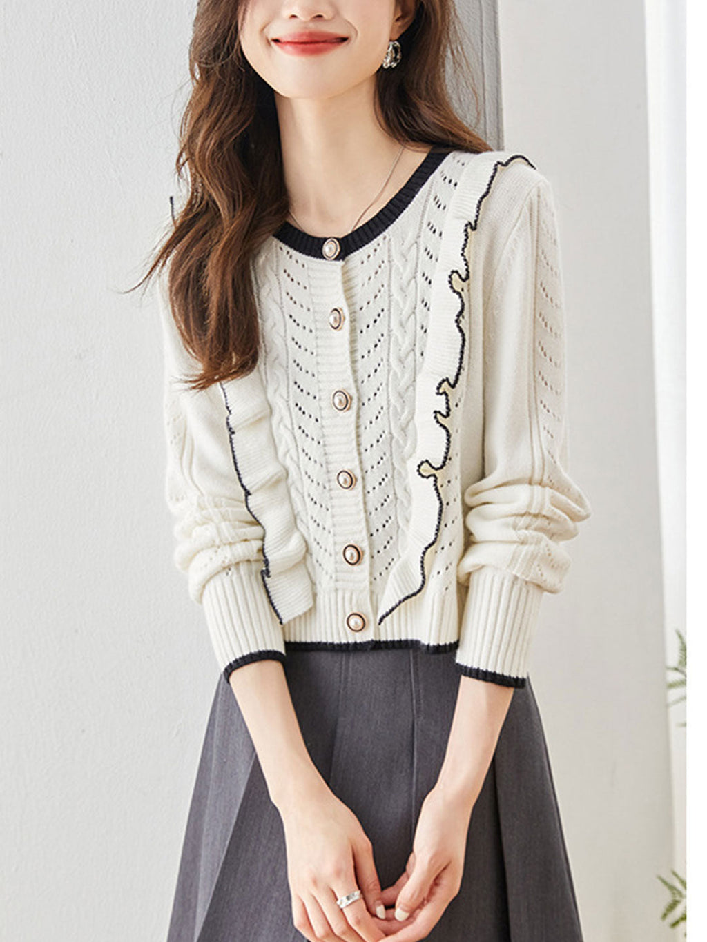 A Vintage Style Cardigan with Delicate Timeless Details