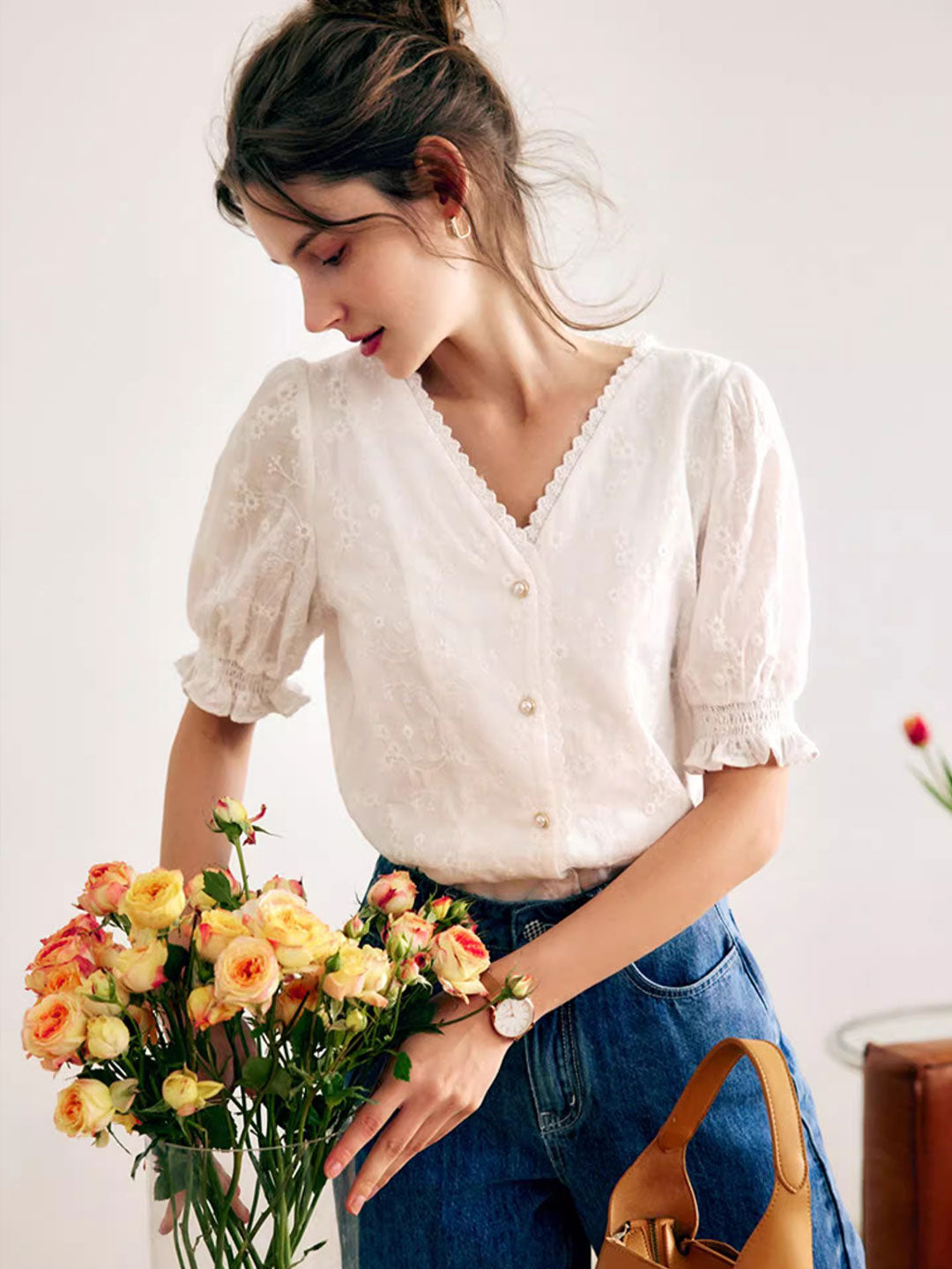 Classic Vintage Blouse with a Flattering Fit