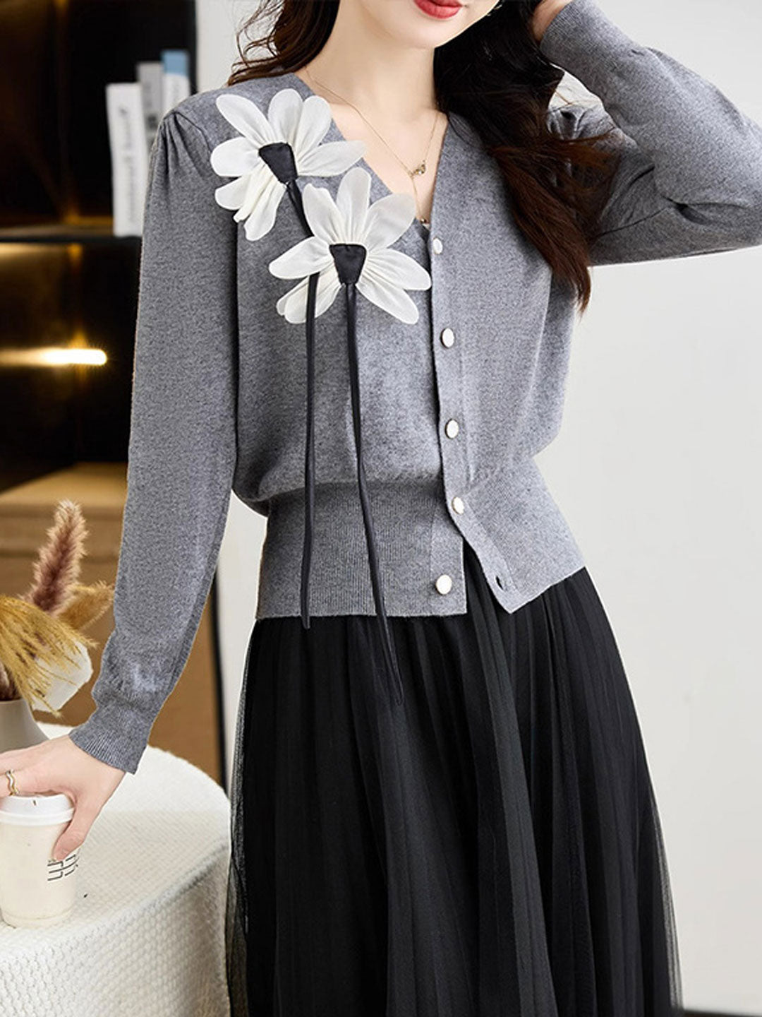 A Vintage Style Cardigan with Delicate Timeless Details