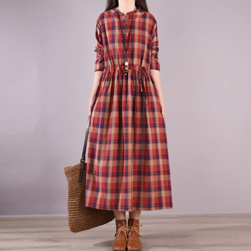 Plus size Red Zip up Striped Vacation Dresses