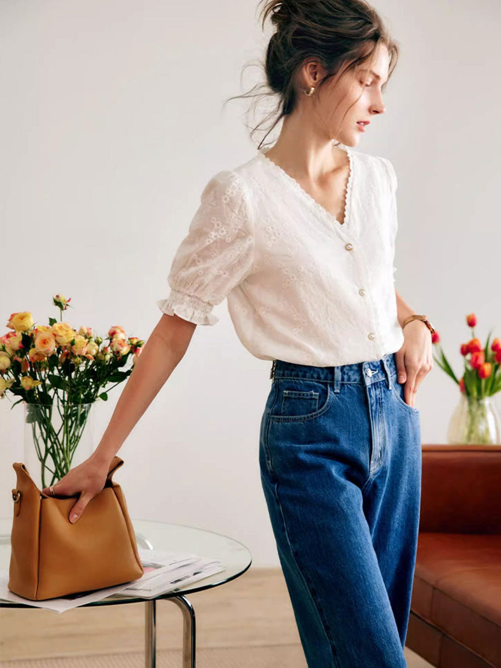 Classic Vintage Blouse with a Flattering Fit